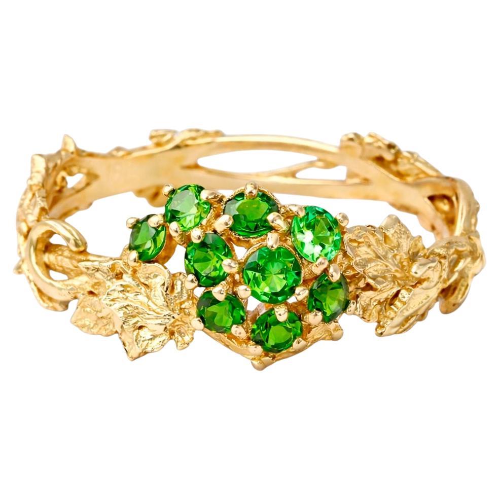For Sale:  Grape Leaves 14k gold Ring