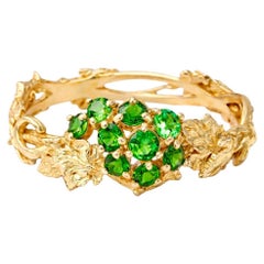 Grape Leaves 14k gold Ring