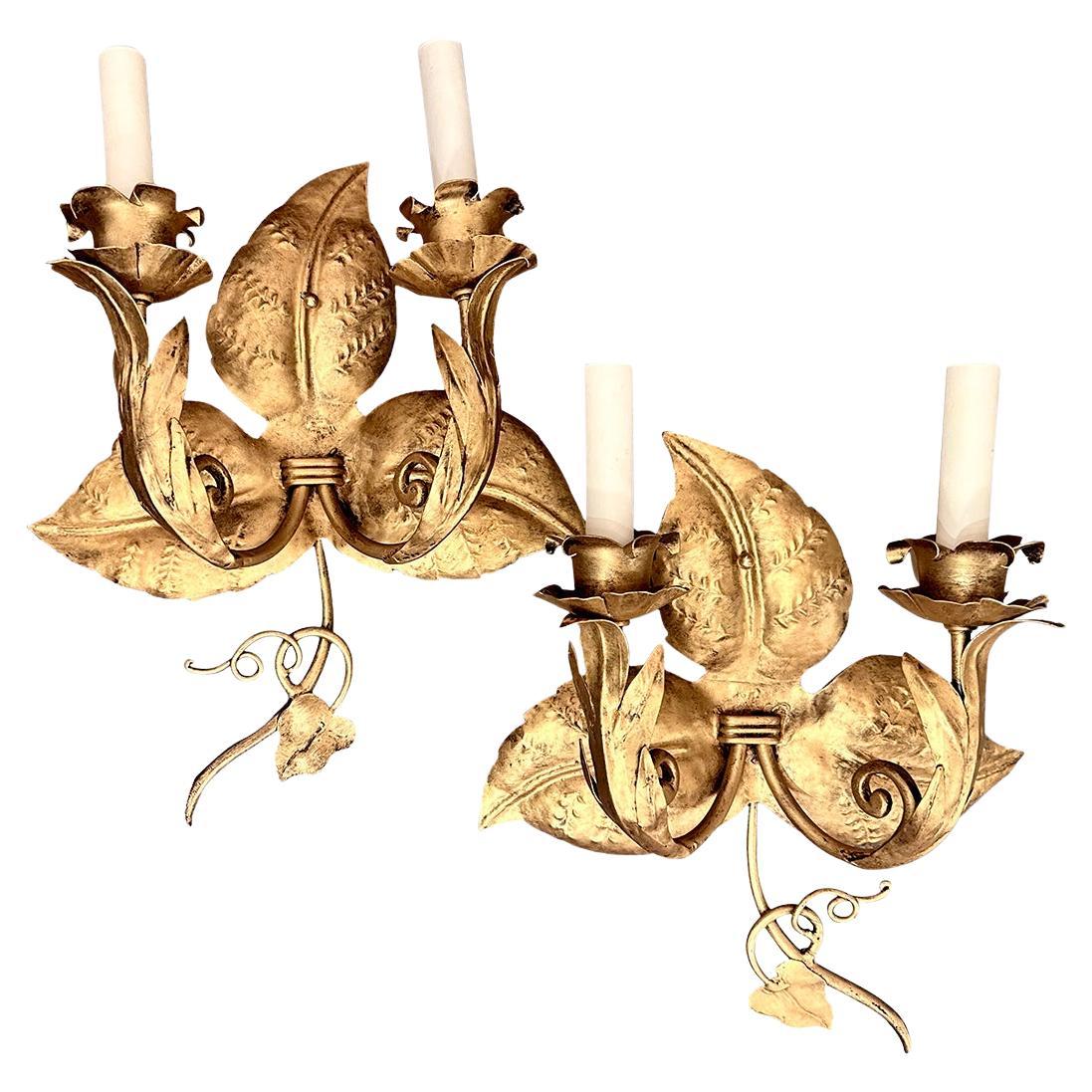 Grape Vine Gilt Sconces