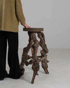 Grape Vine Wood Bar Stool, French Design, 1970s, Comfortable Seating