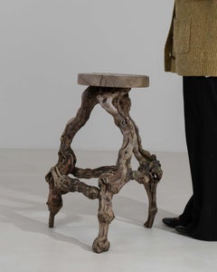 Grape Vine Wood Bar Stool, French Design, 1970s, Comfortable Seating
