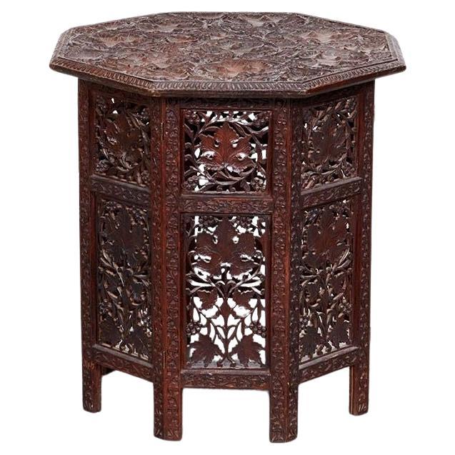 Grapevine Carved Octagonal Drinks Table For Sale