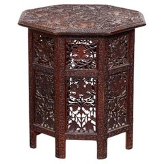 Antique Grapevine Carved Octagonal Drinks Table