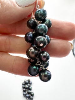 Grapevine pearl earrings 14Kt white gold