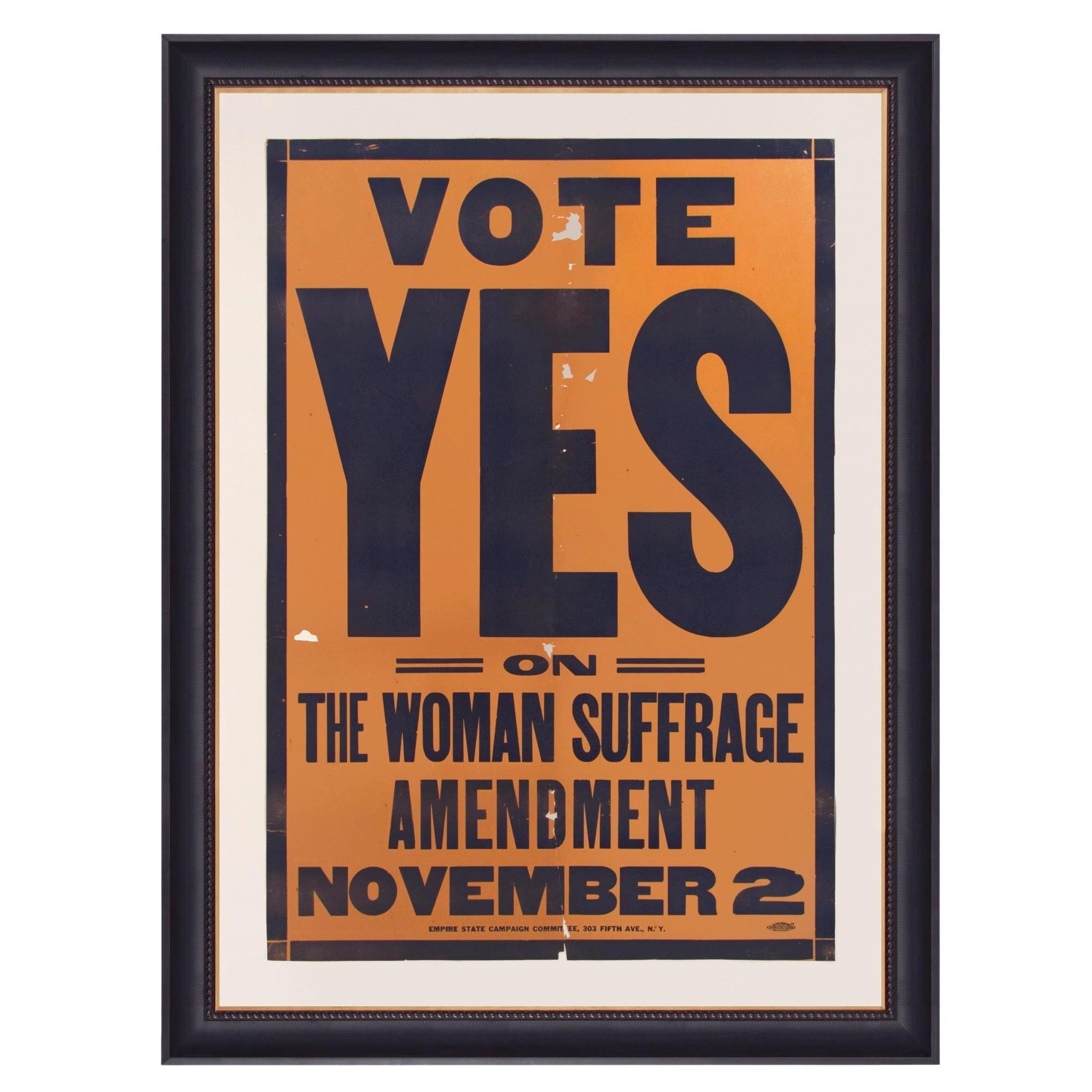 Affiche graphique américaine sur les suffragettes commandée par l'Empire State Campaigner  en vente