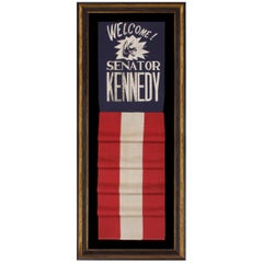 Graphic Banner Welcoming John F. Kennedy as Senator from Massachusetts