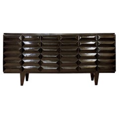 Graphic black laquered Sideboard/bar - 1960s