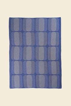 Graphic Blanket in Blue/Grey - BOI x LEIGH BAGLEY