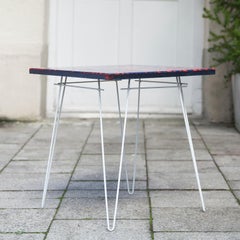 Graphic Blue Red Enamel Side, 1960s