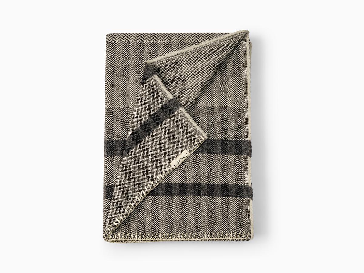 This blanket is inspired by and pays hommage to the heritage of wool manufacturing in Serra da Estrela. It is designed with the intent of retrieving and displaying the array of traditional loom stiches, in juxtaposition. Although very graphical and