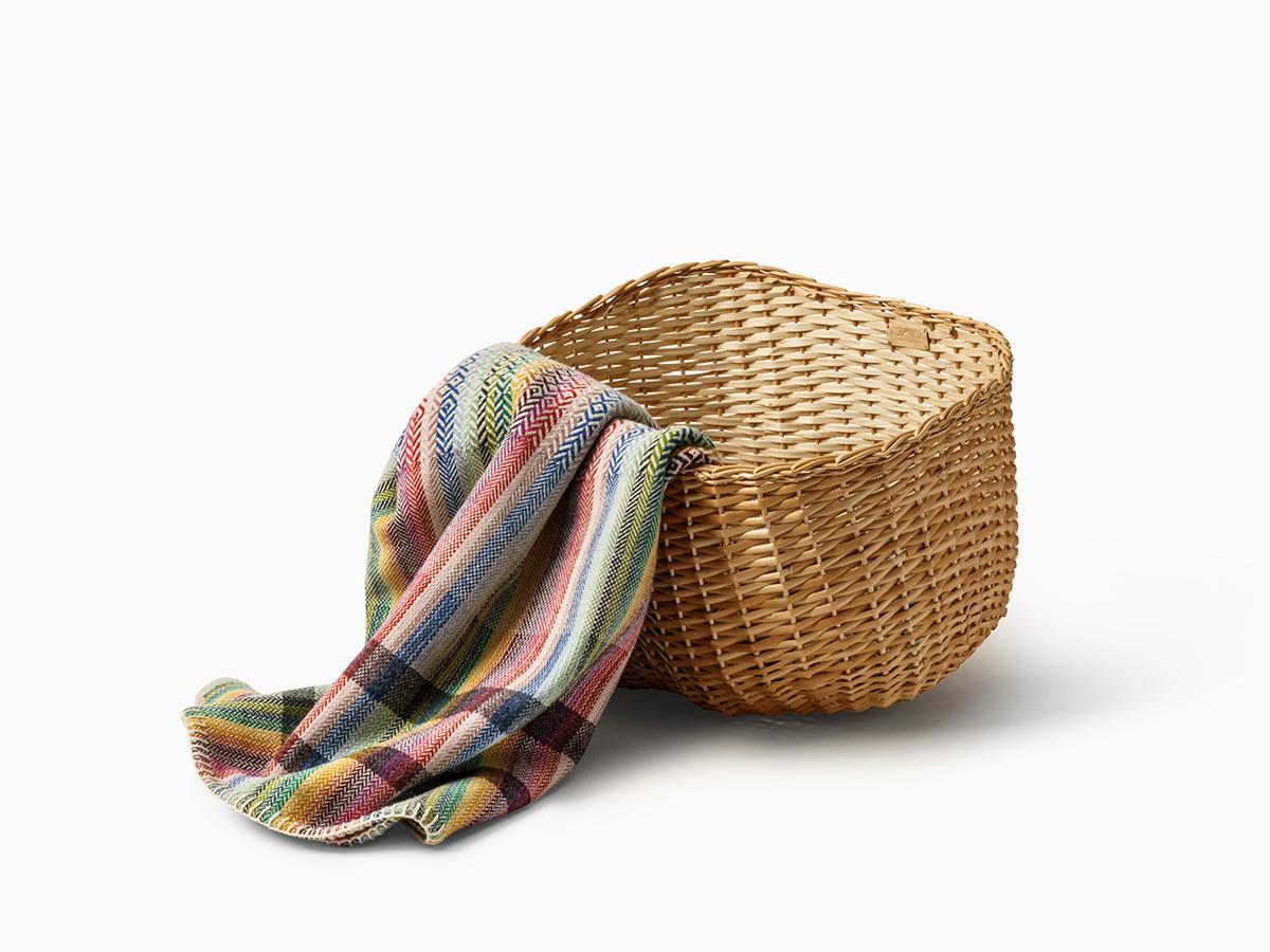 Laine Couverture graphique en laine multicolore Burel en vente