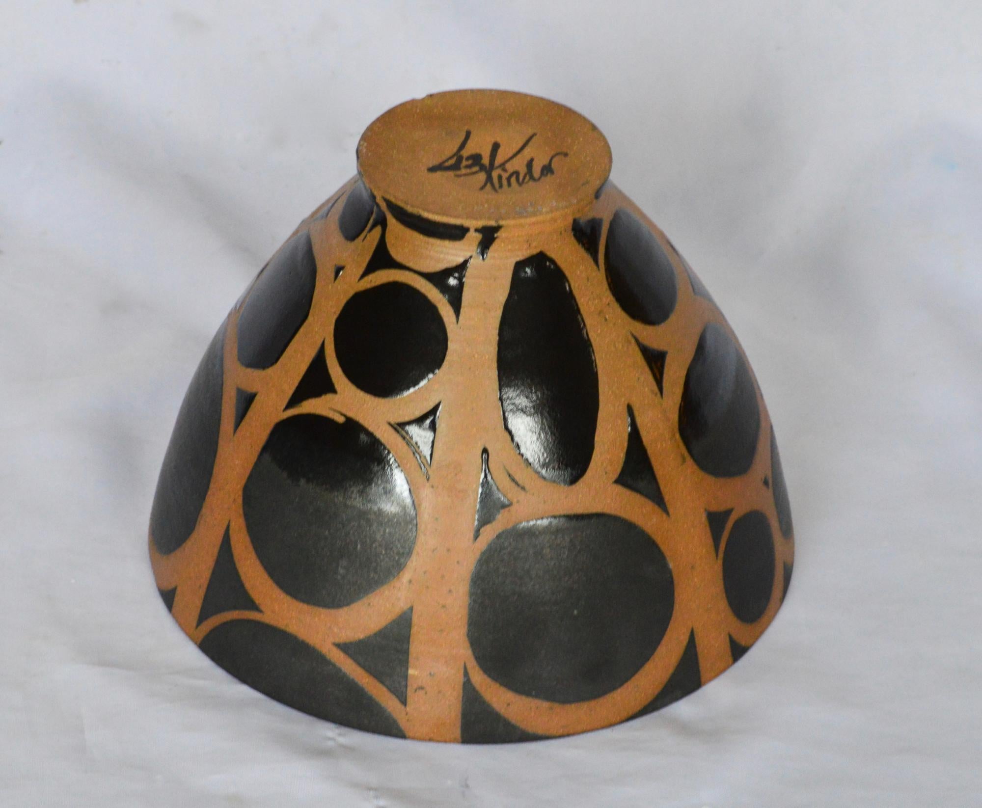 Graphic Ceramic Bowl by Liz Kinder For Sale 1