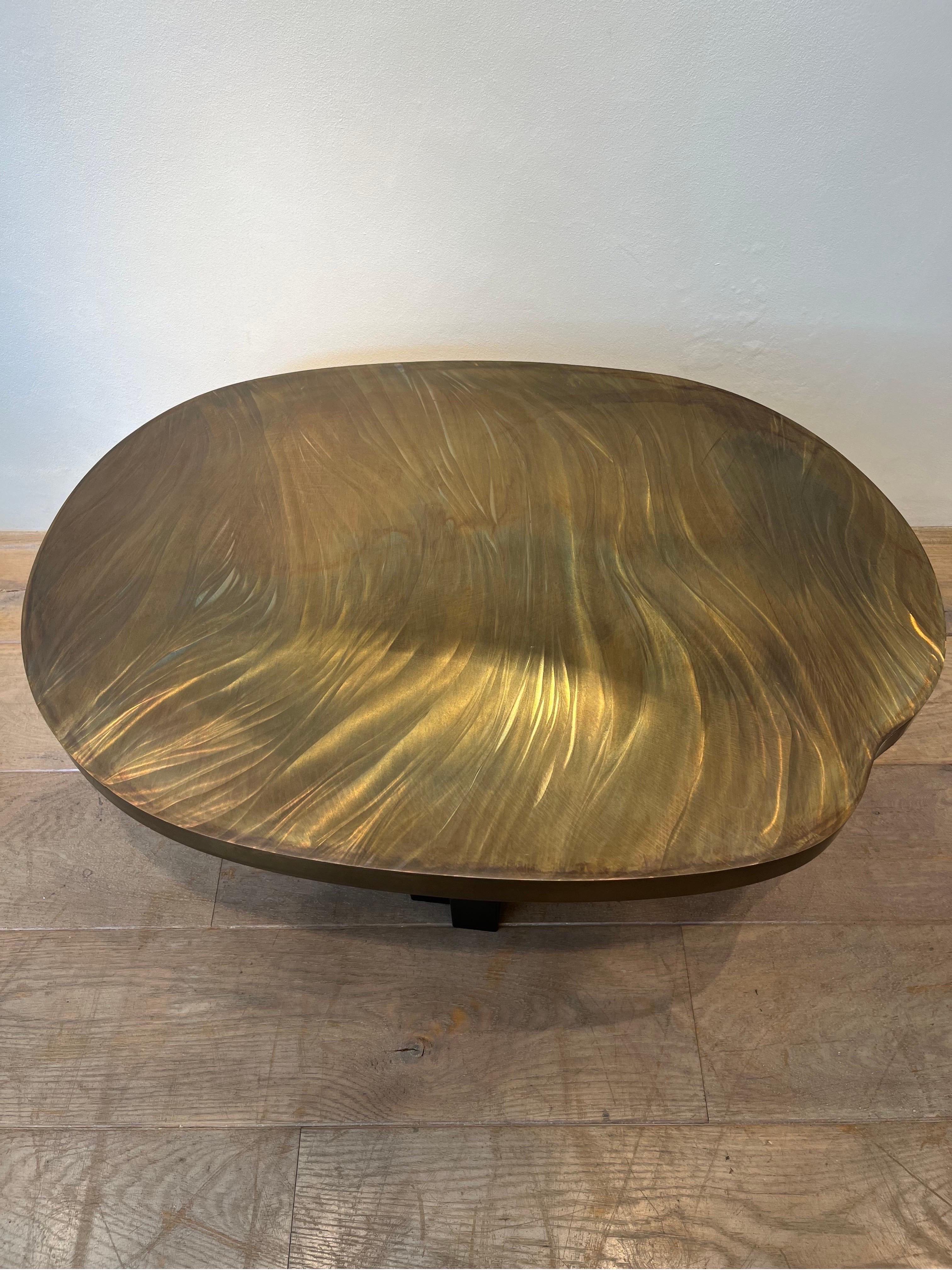 Engraved Graphic Coffee Table by Christian Krekels, Signed, 1980s