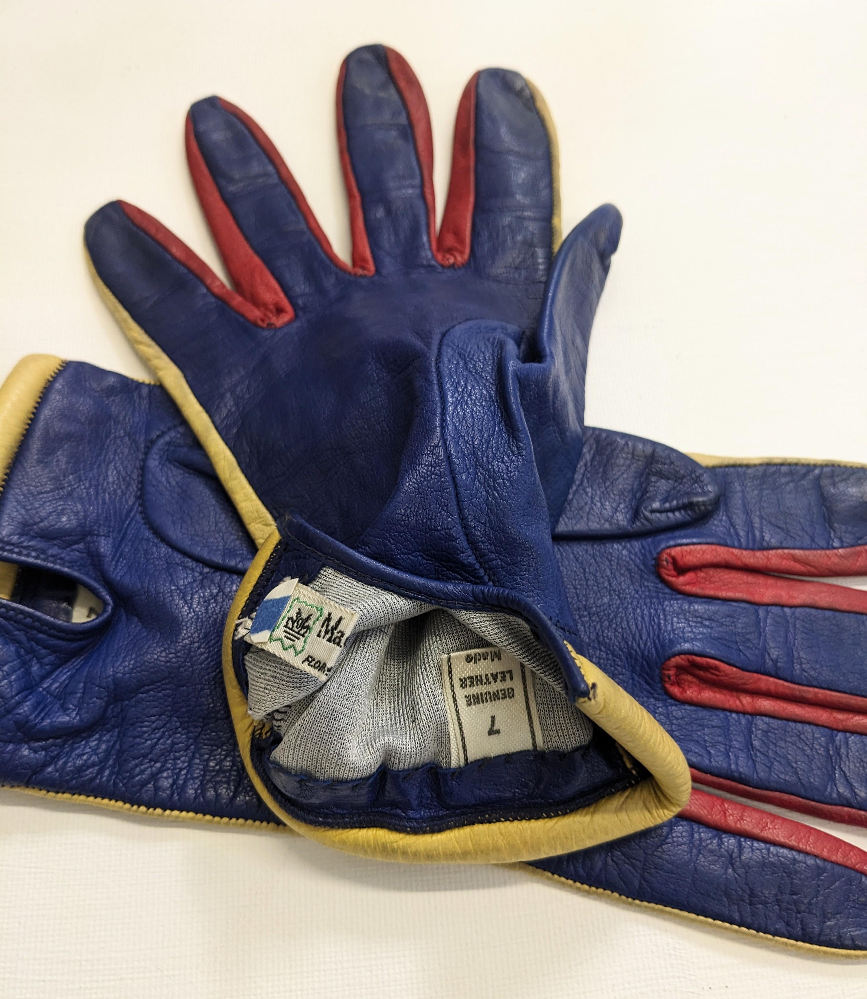Graphic Color Blocked Gloves For Sale 1
