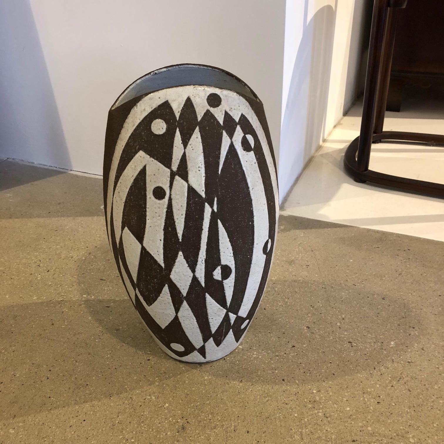 Mid-Century Modern Graphic Danish Ceramic Vase