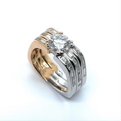 Graphic Diamond Ring in 18 Karat White and Red Gold by Binder