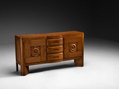 Aparador Gráfico Art Decó Francés en Roble Patinado