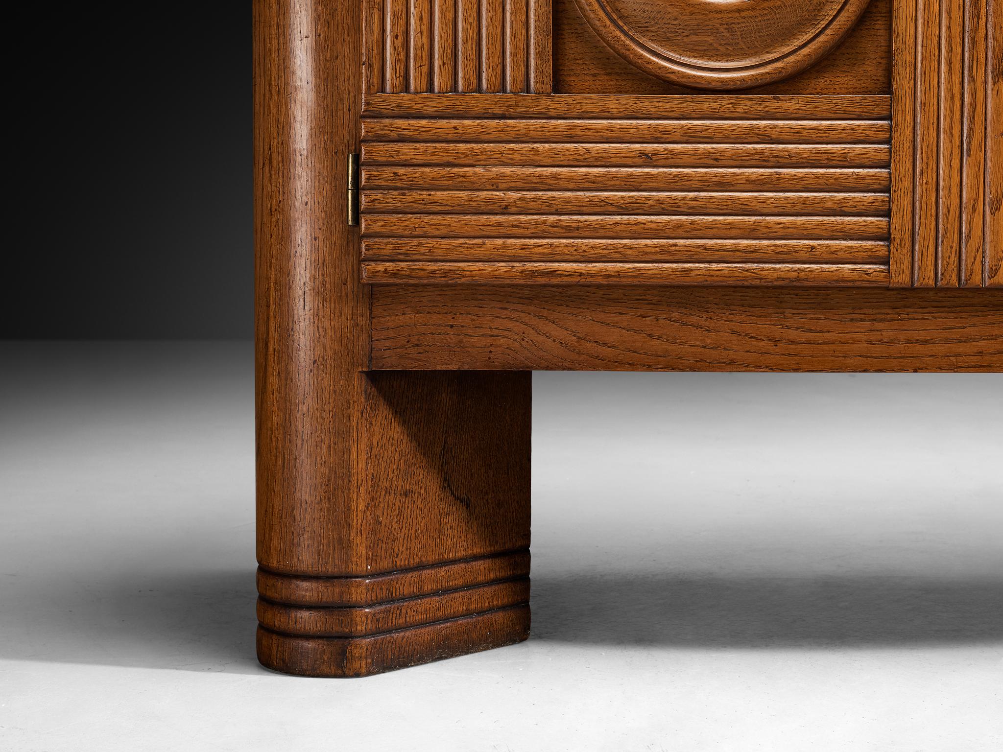 Credenza grafica francese Art Déco in Oak patinato in vendita 1