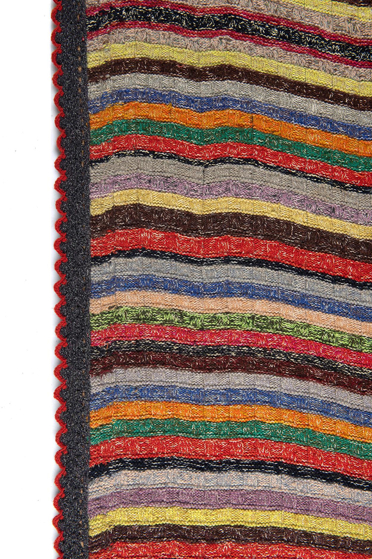 American Graphic Hand Woven Shaker Textile For Sale