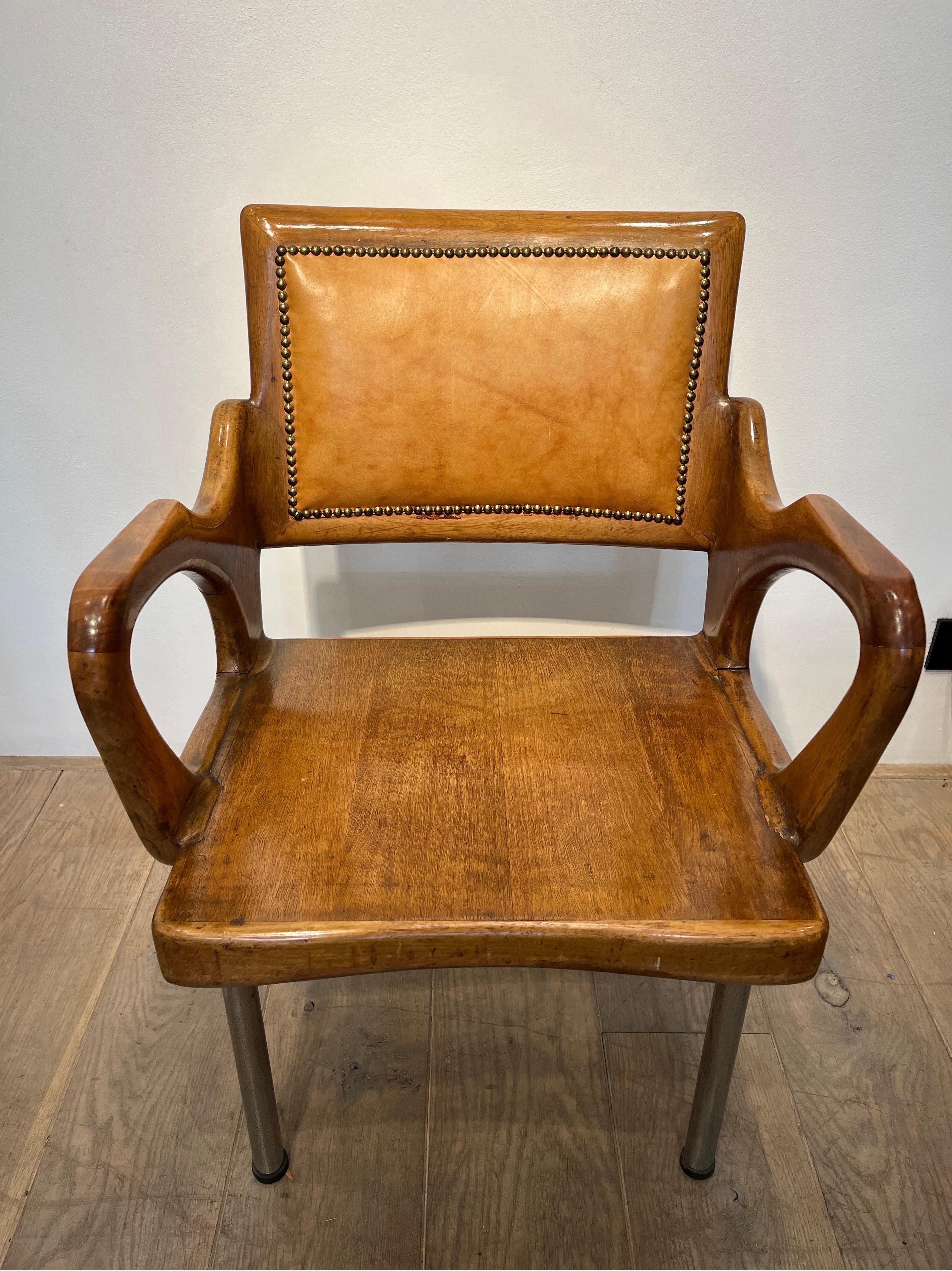 Graphic Italian Armchair, 1940s In Good Condition For Sale In Brussels, BE
