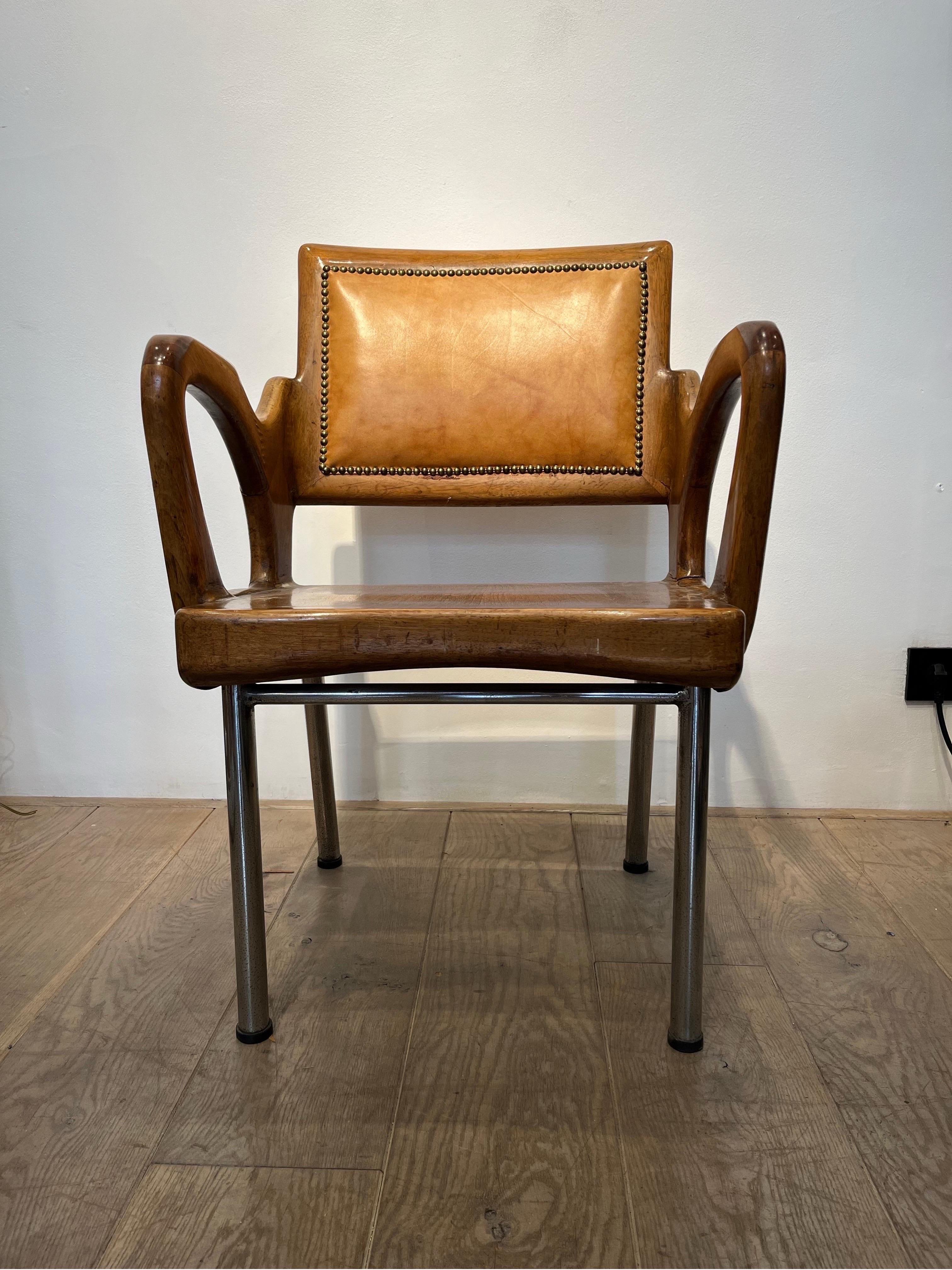 Mid-20th Century Graphic Italian Armchair, 1940s For Sale