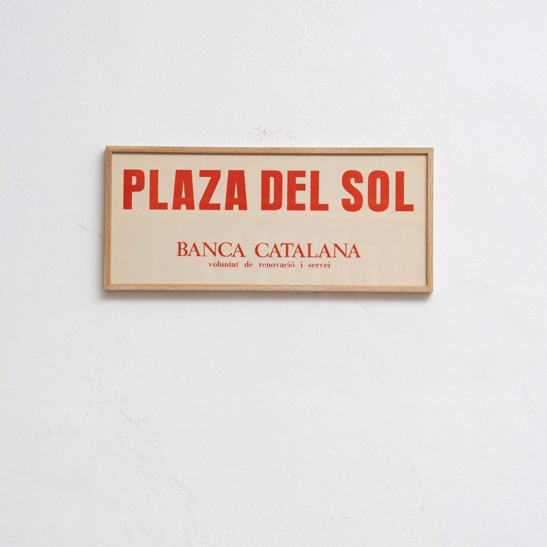Cartel Litografía Gráfica - Plaza del Sol, Banco Catalunya (Circa 1950) en Marco de Roble

Descripción:

Este exclusivo póster gráfico litográfico es una pieza única de época que data aproximadamente de 1950, creada en España. Presenta la