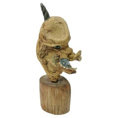 Graphic, Organic Carved Head Sculpture