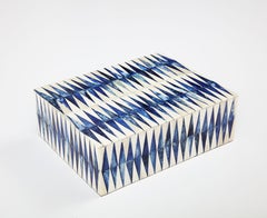 Caja de Hueso Azul / Natural con Diseño Gráfico