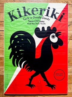 Graphic Poster of Cock-a-Doodle Dandy by Seán O'Casey performed in Berlin, 1970