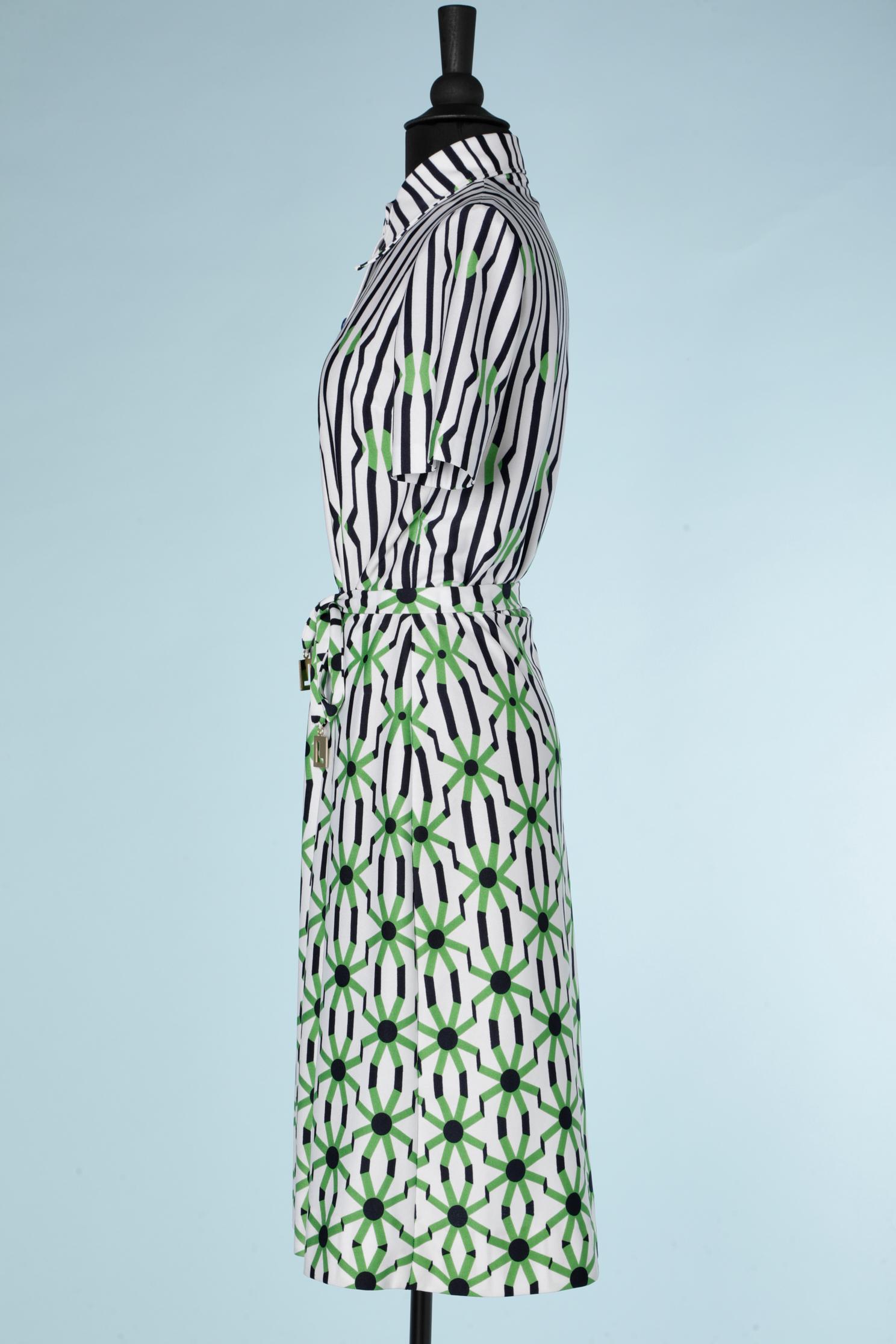 Graphic printed polyester shirt dress with belt Lanvin  In Excellent Condition In Saint-Ouen-Sur-Seine, FR