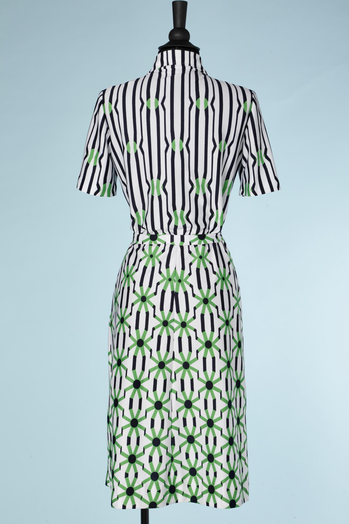 Women's Graphic printed polyester shirt dress with belt Lanvin 
