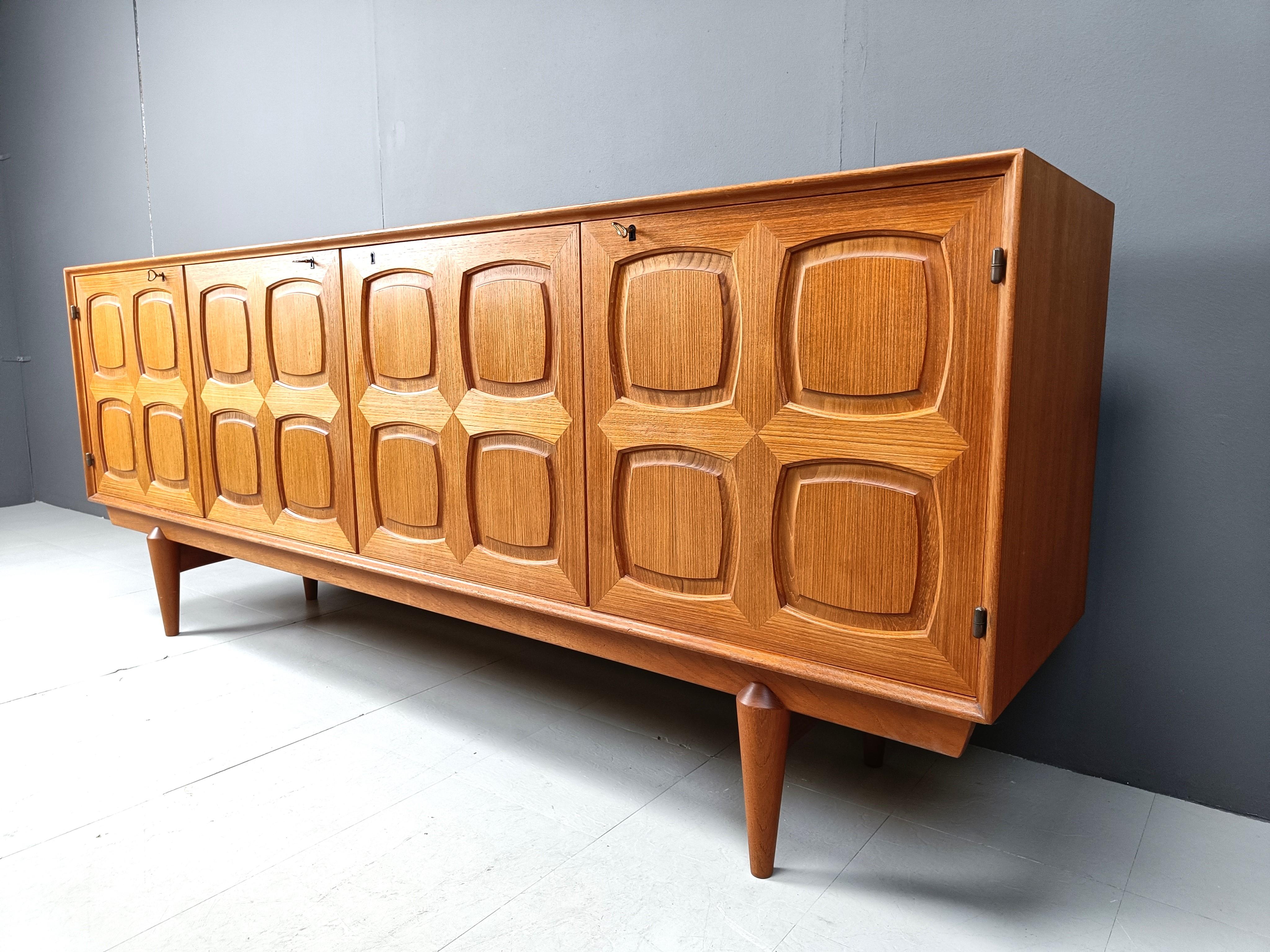 Teak Graphic sideboard by Gustav Bahus, 1960s