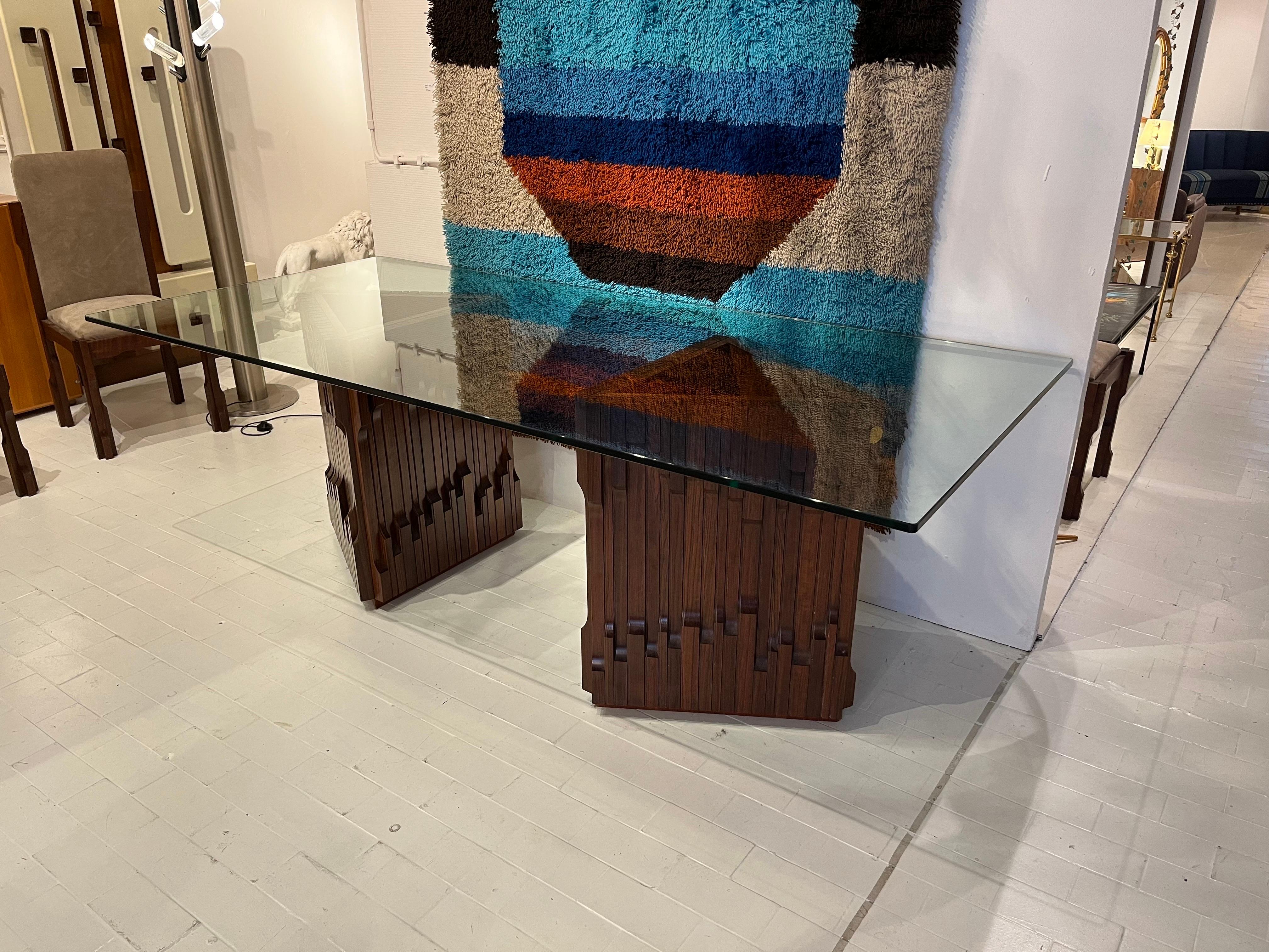 Italian Graphic Table by Luciano Frigerio, 1970s, Italy For Sale