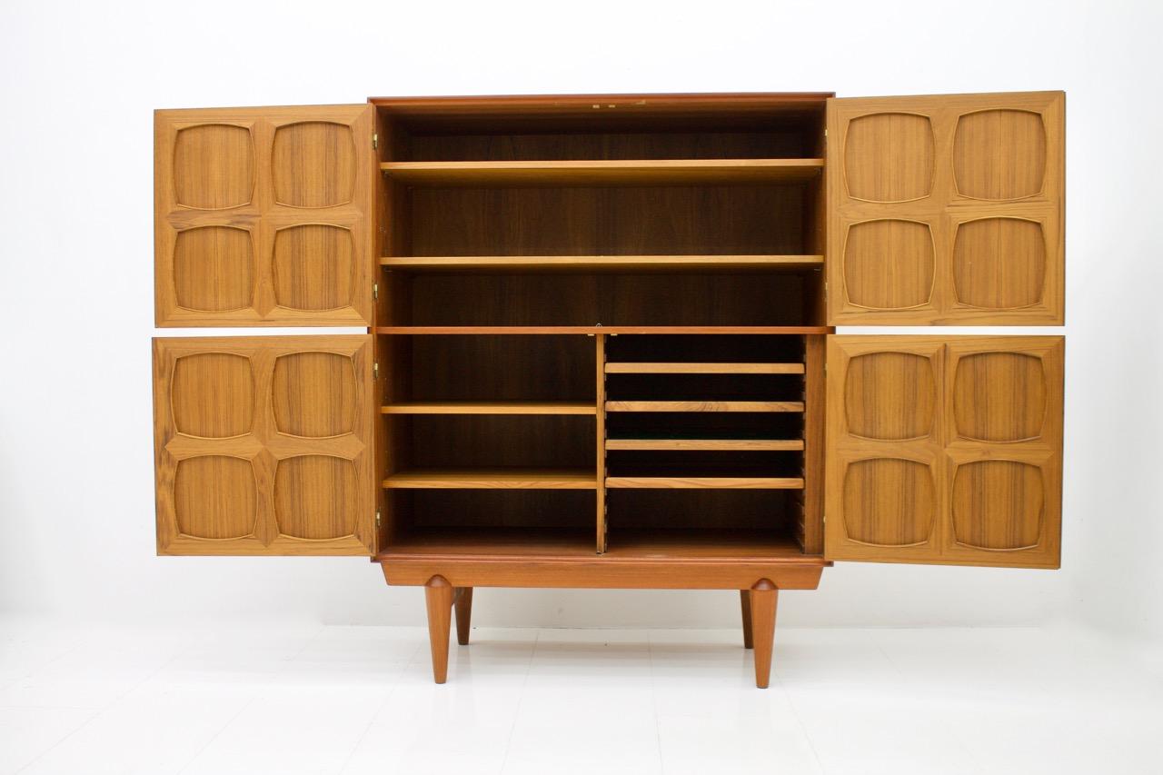 Mid-20th Century Graphic Teak Highboard by Rastad & Relling for Bahus, Norway, 1960s