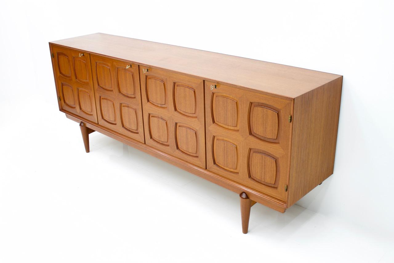 Mid-20th Century Graphic Teak Sideboard by Rastad & Relling for Bahus Norway, 1960s