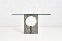 Graphic Tessellated Marble Console Table, 1980