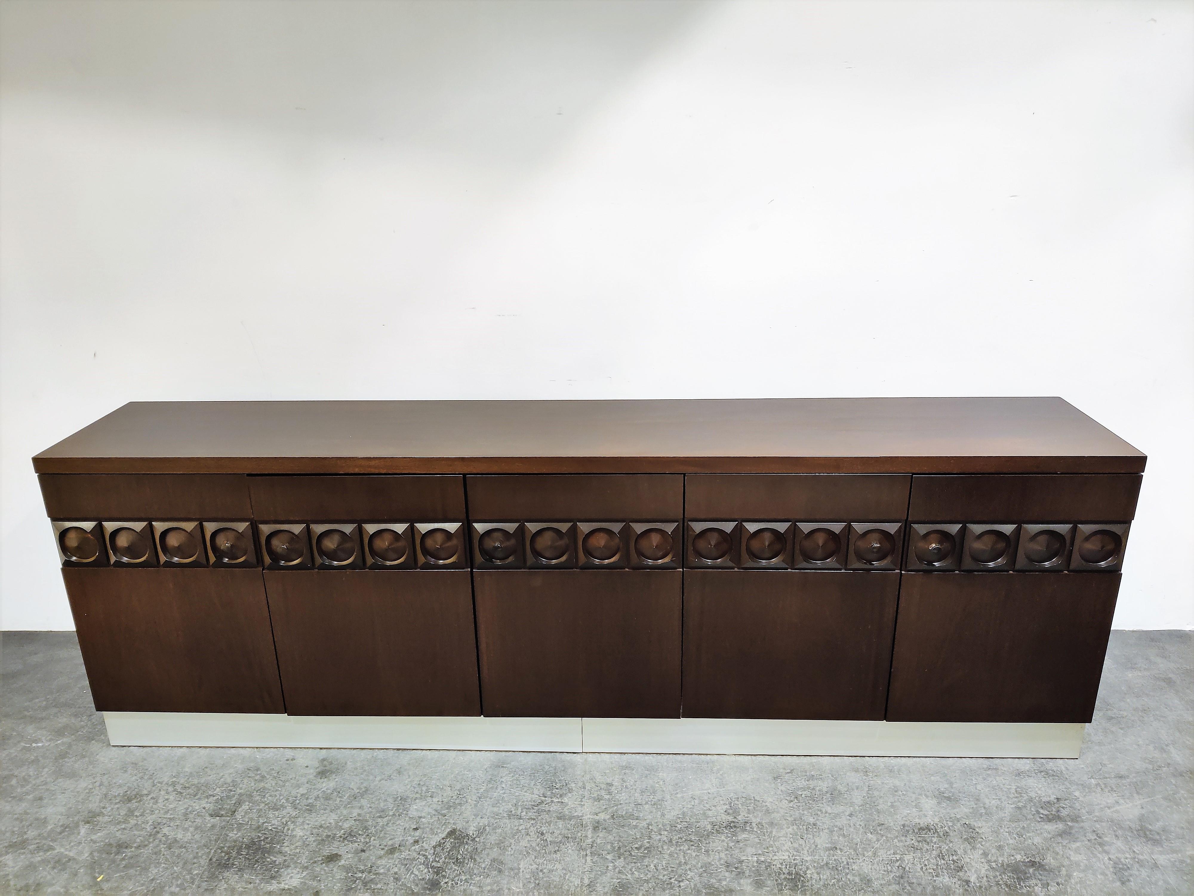 Belgian Graphical Brutalist Credenza, 1970s