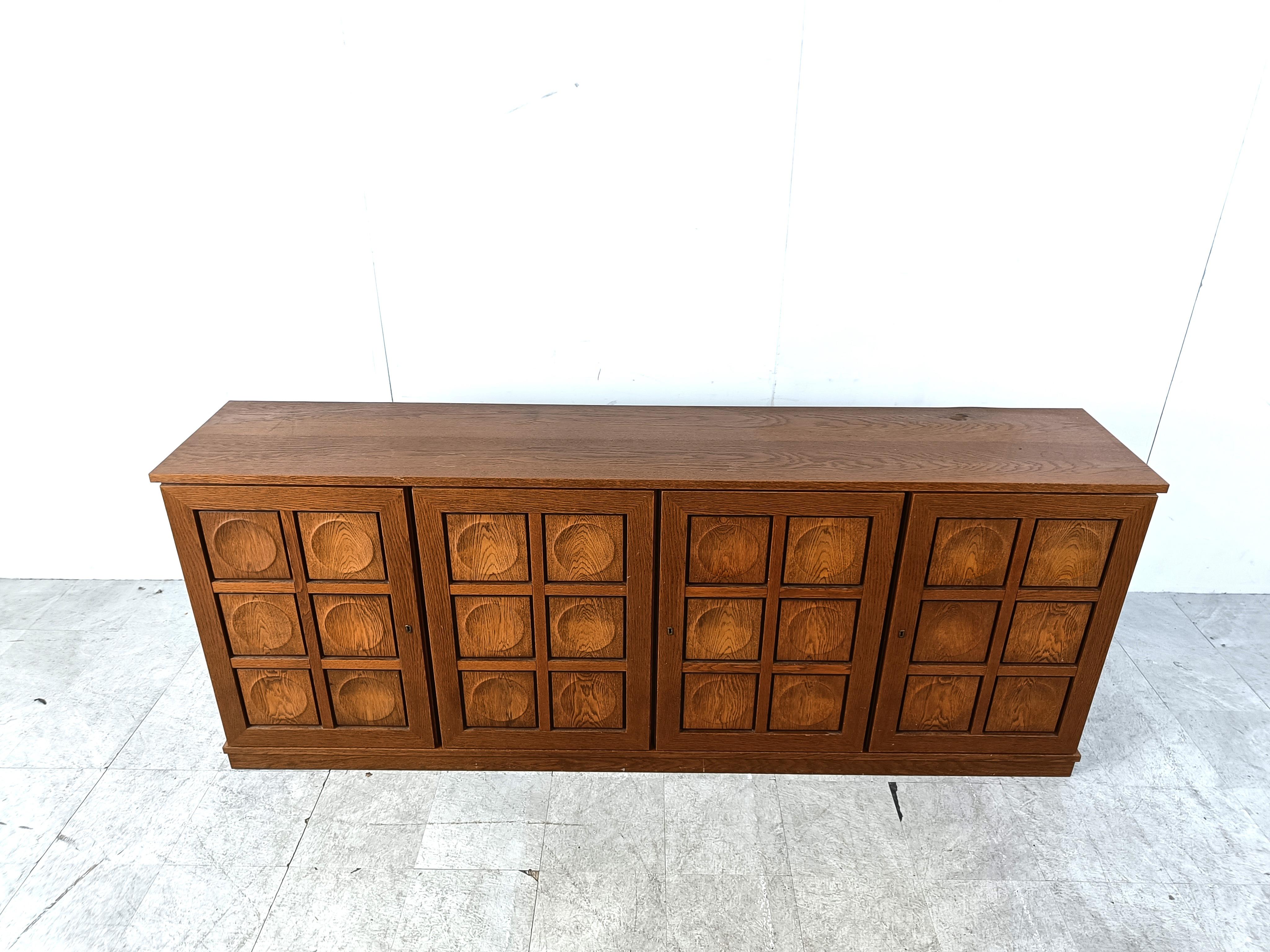 Brutalist Graphical brutalist credenza, 1970s