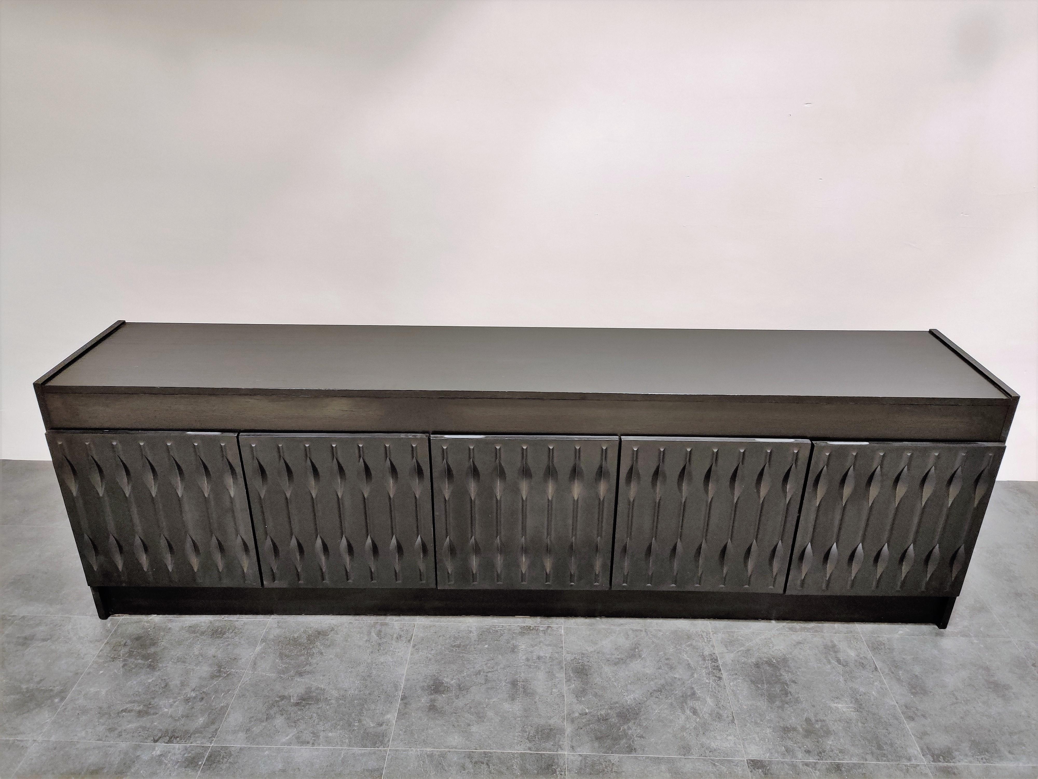 Graphical Brutalist Credenza, 1970s In Good Condition In HEVERLEE, BE