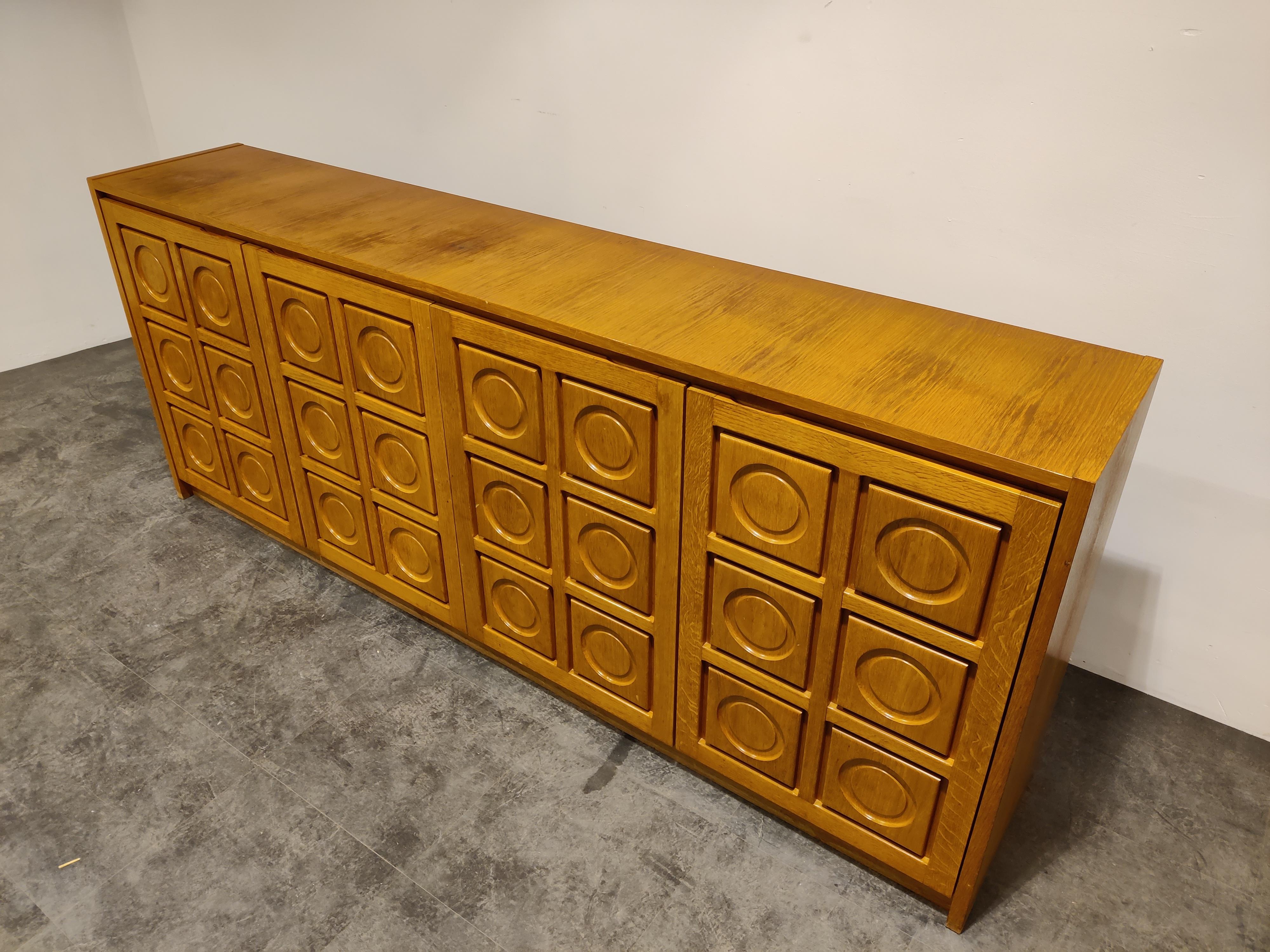 Late 20th Century Graphical Brutalist Credenza, 1970s