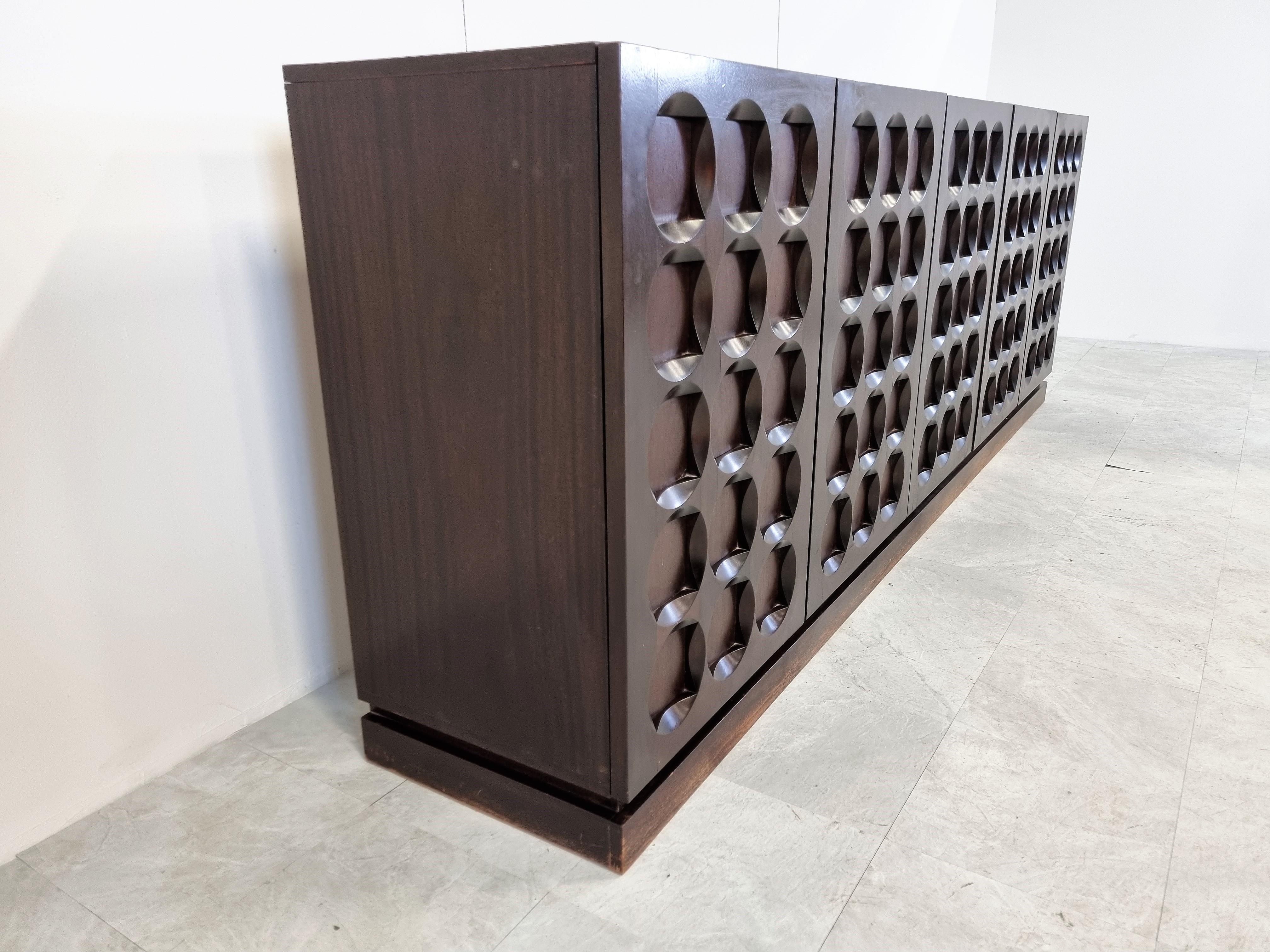 Late 20th Century Graphical Brutalist Credenza, 1970s