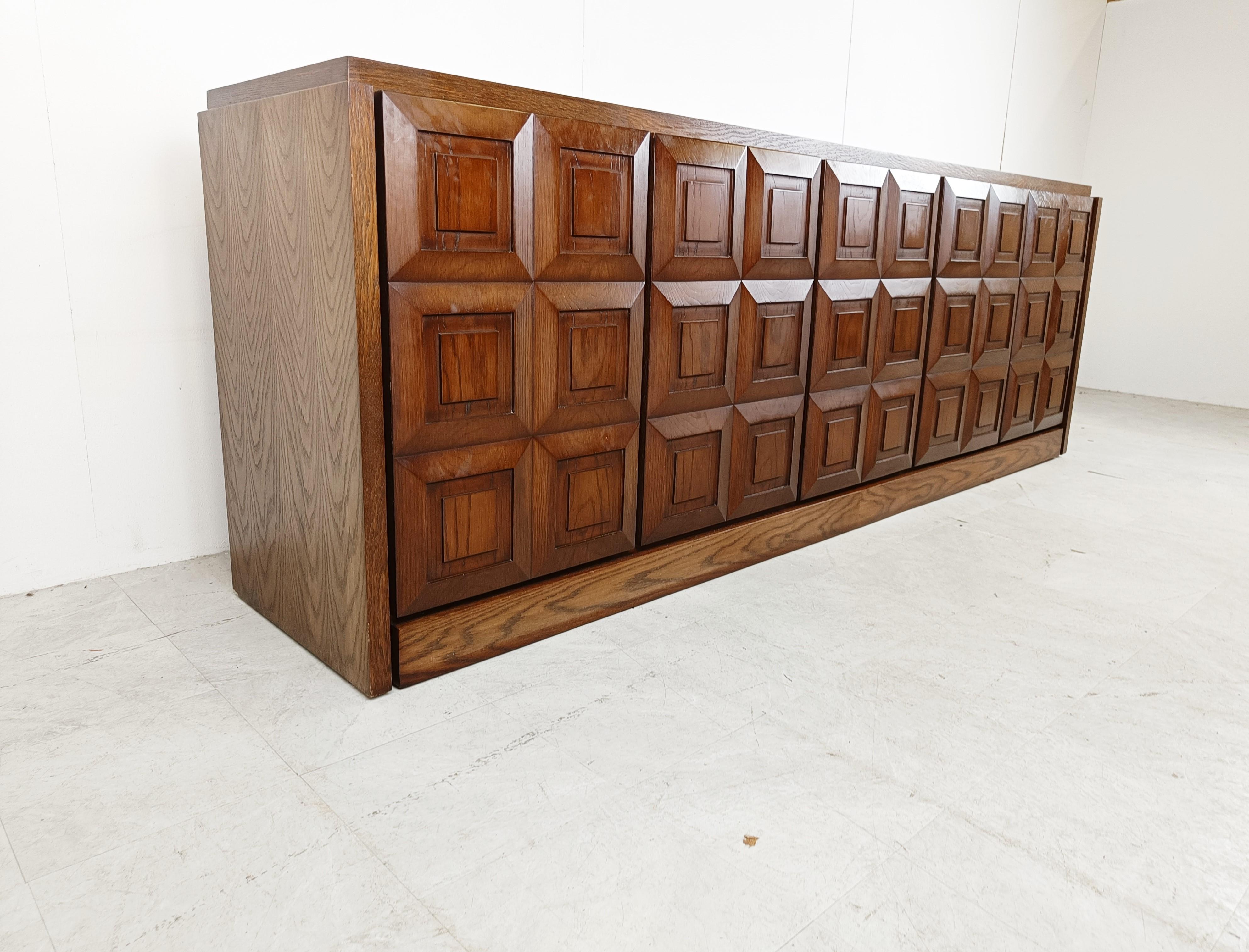 Late 20th Century Graphical brutalist credenza, 1970s