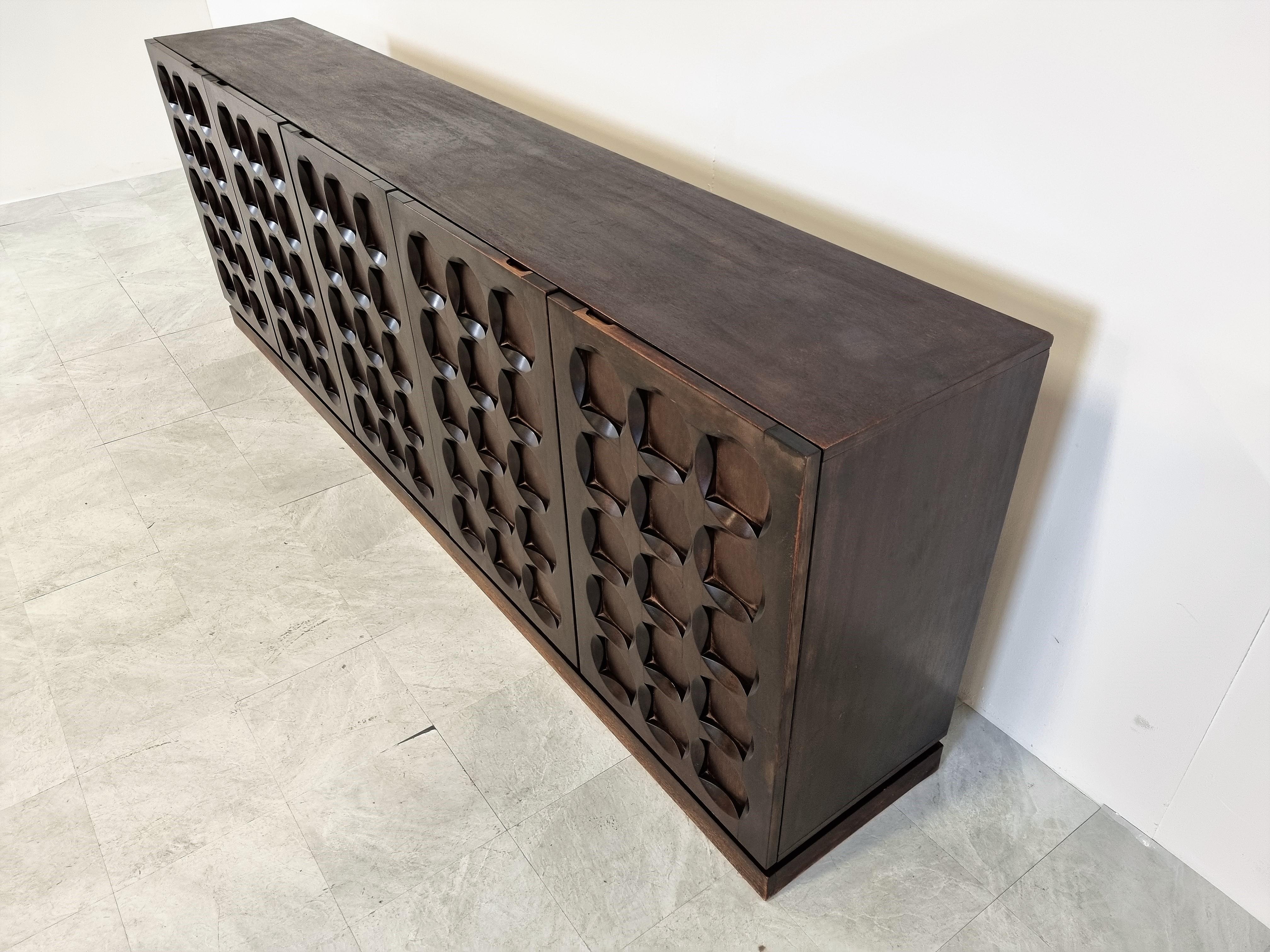 Graphical Brutalist Credenza, 1970s 1