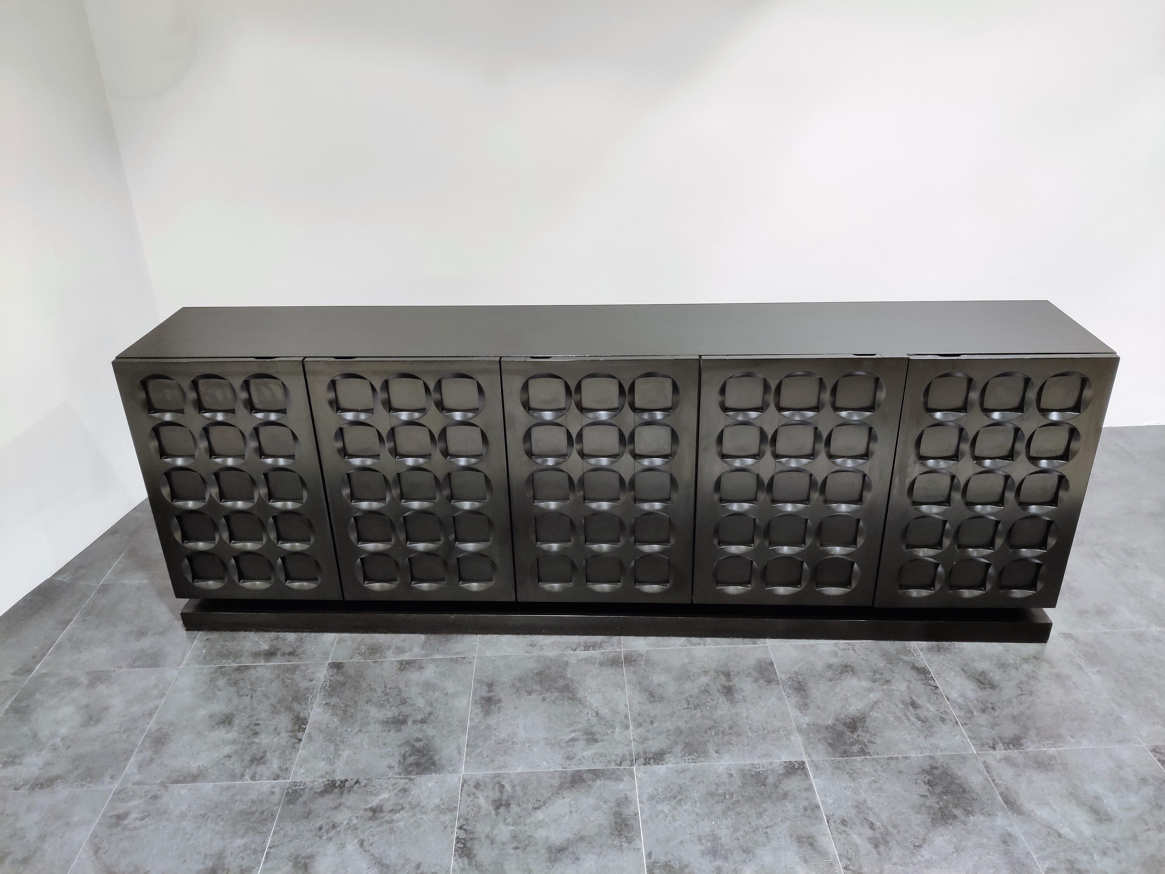 Graphical Brutalist Credenza, 1970s 2