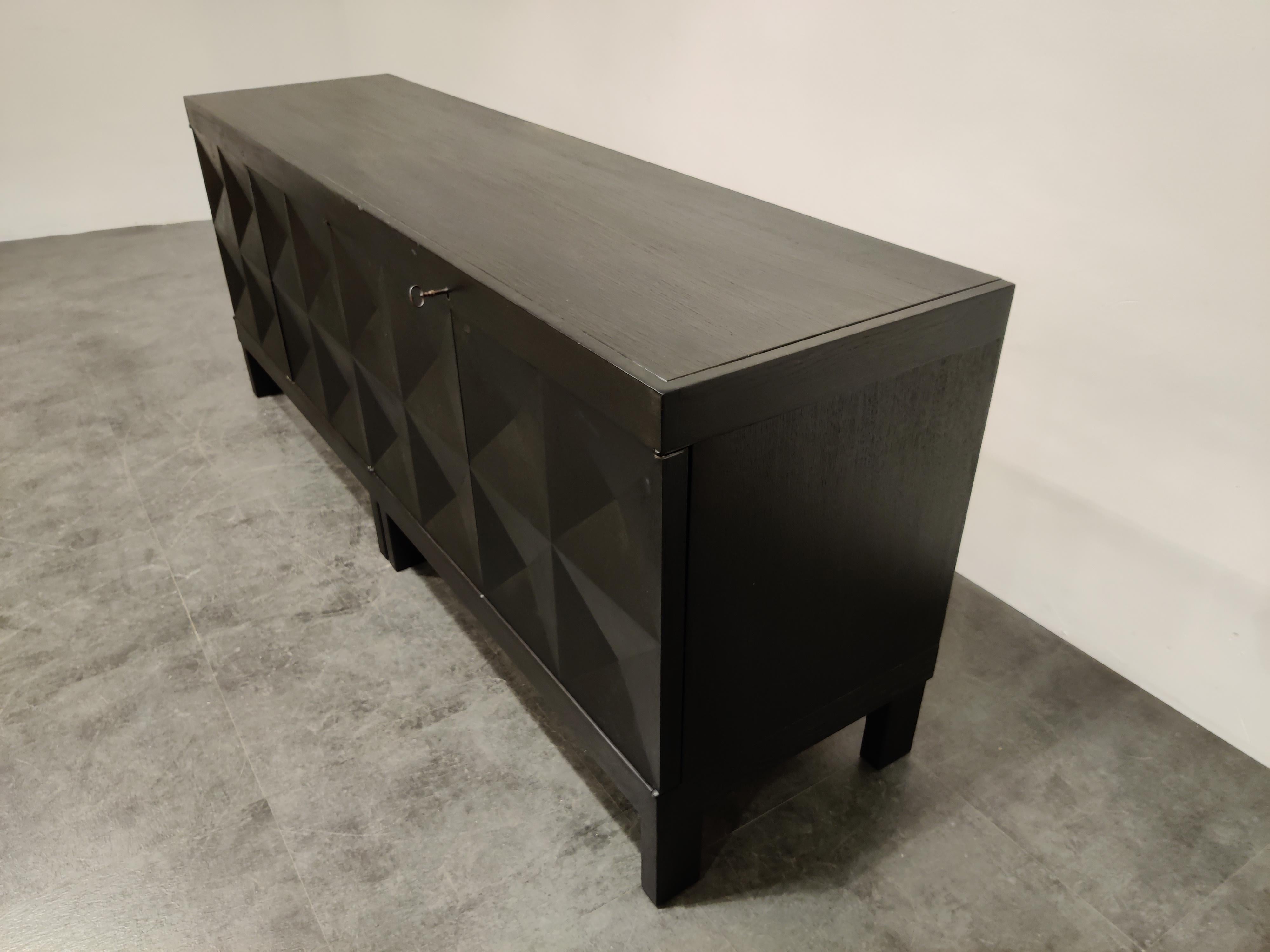 Graphical Brutalist Credenza by Decoene, 1970s In Good Condition In HEVERLEE, BE