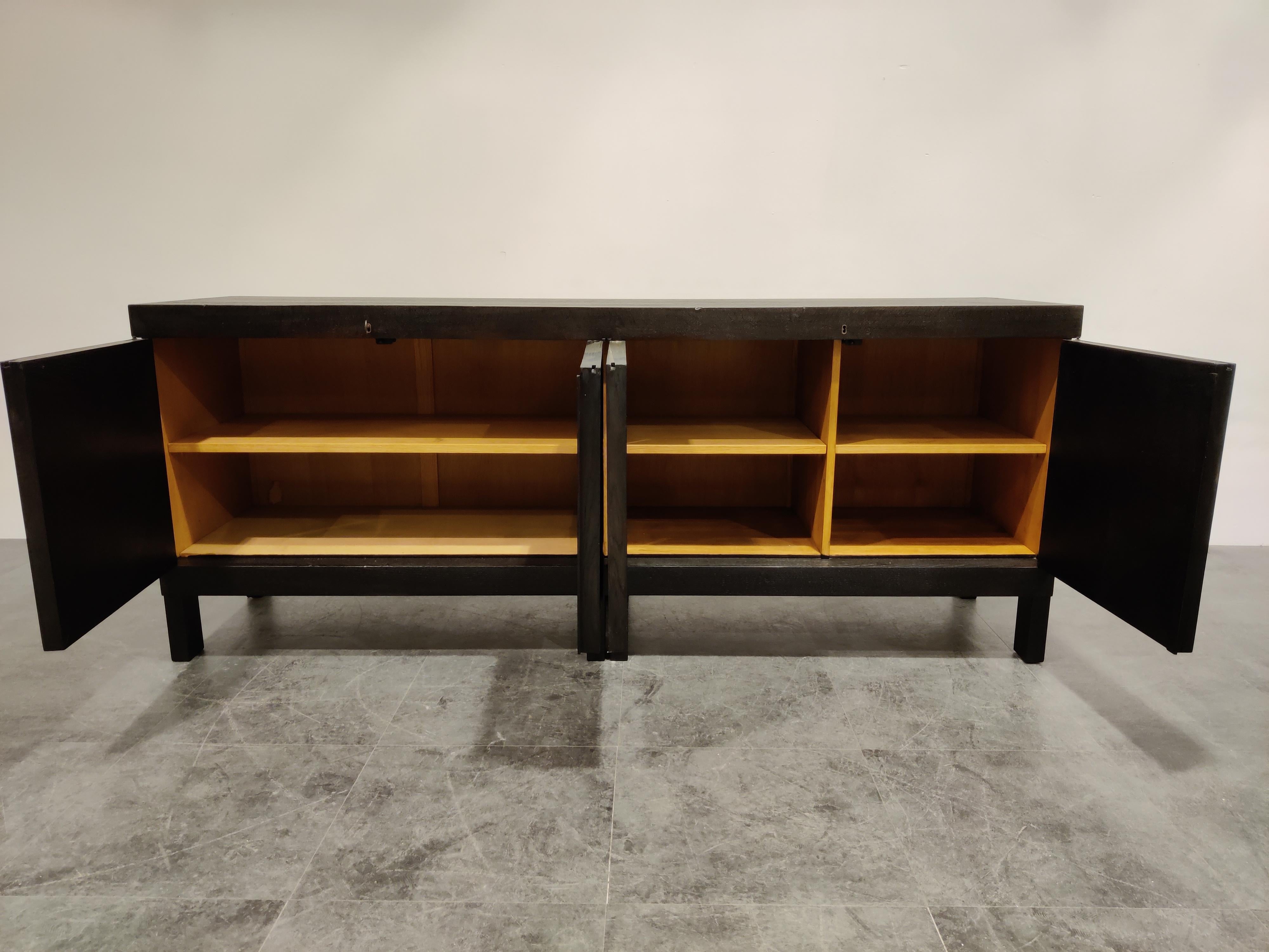 Late 20th Century Graphical Brutalist Credenza by Decoene, 1970s