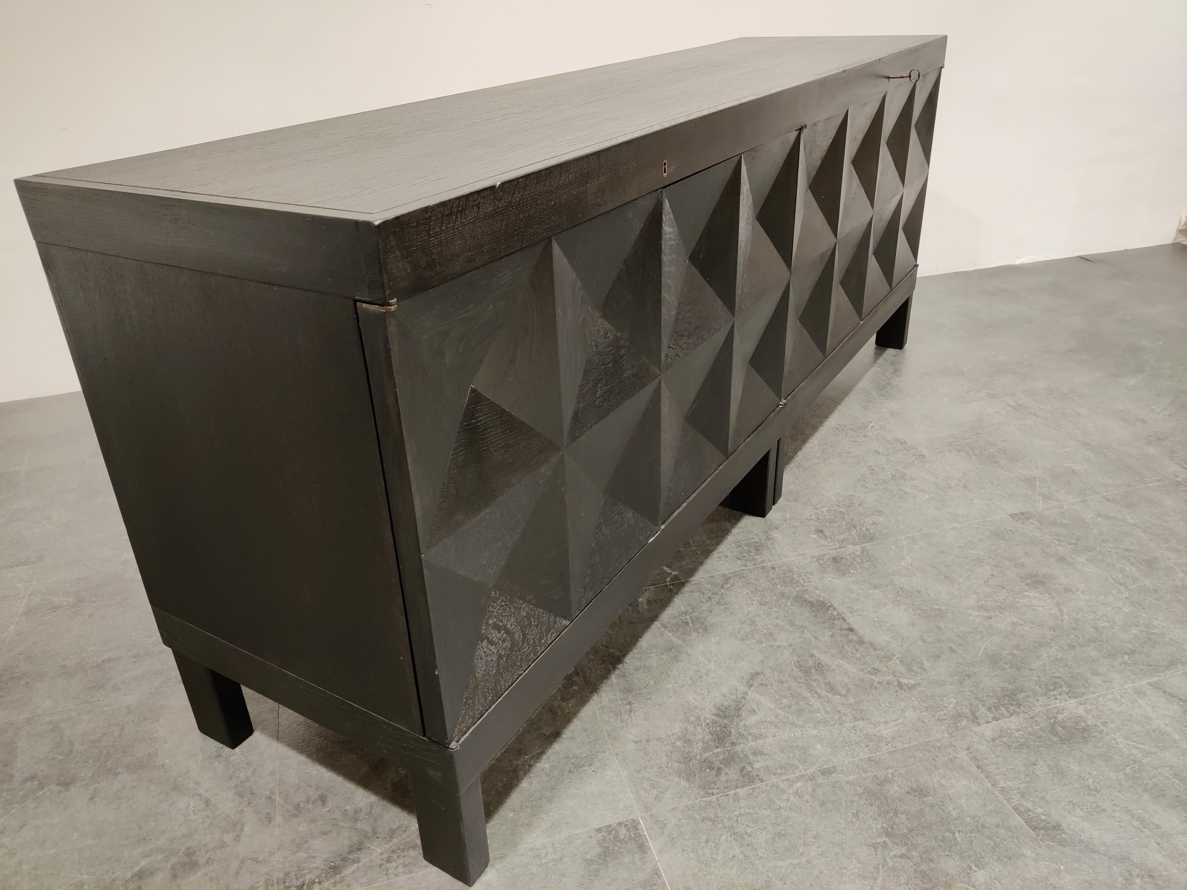 Graphical Brutalist Credenza by Decoene, 1970s 2
