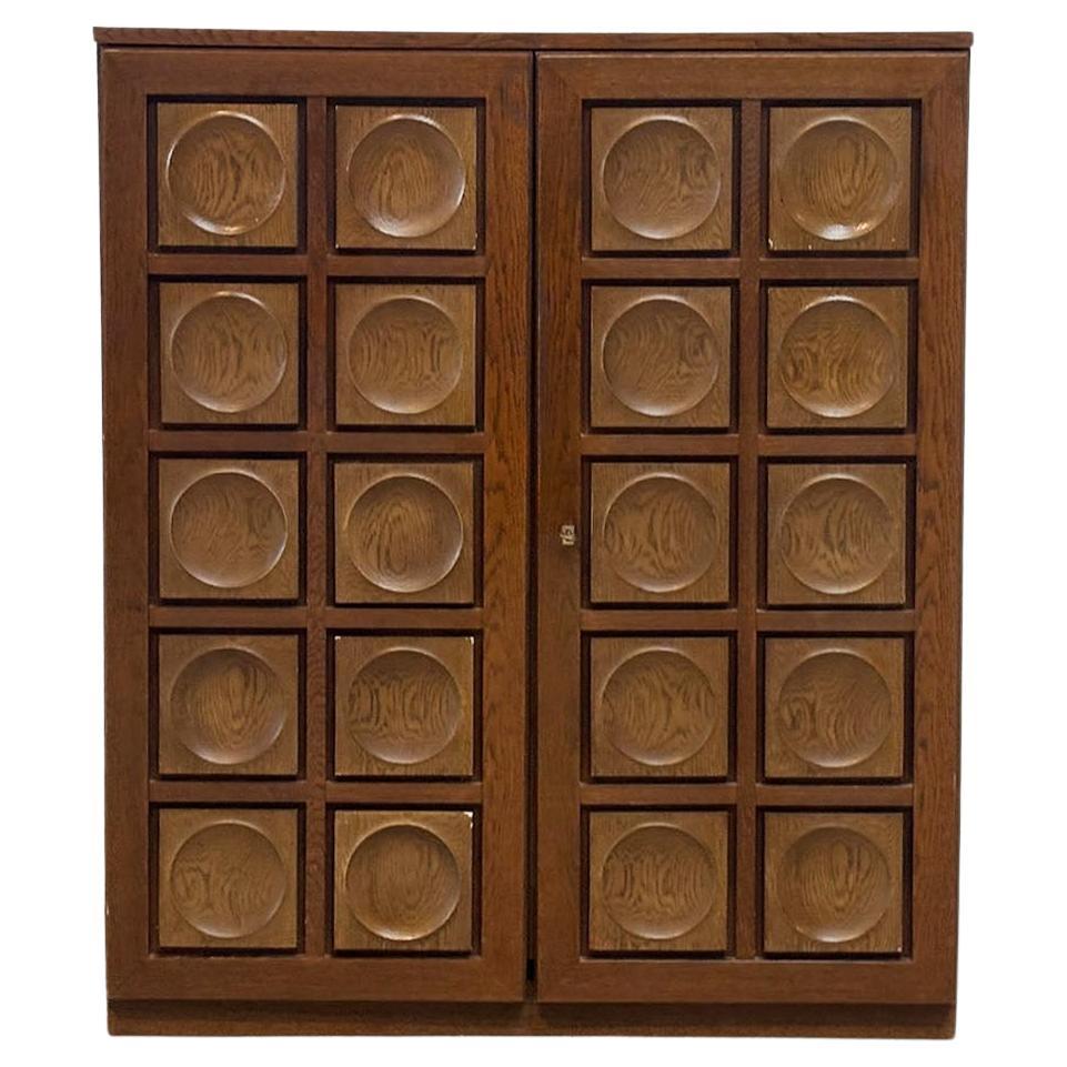 Graphical brutalist highboard by Gerard Bartels For Sale