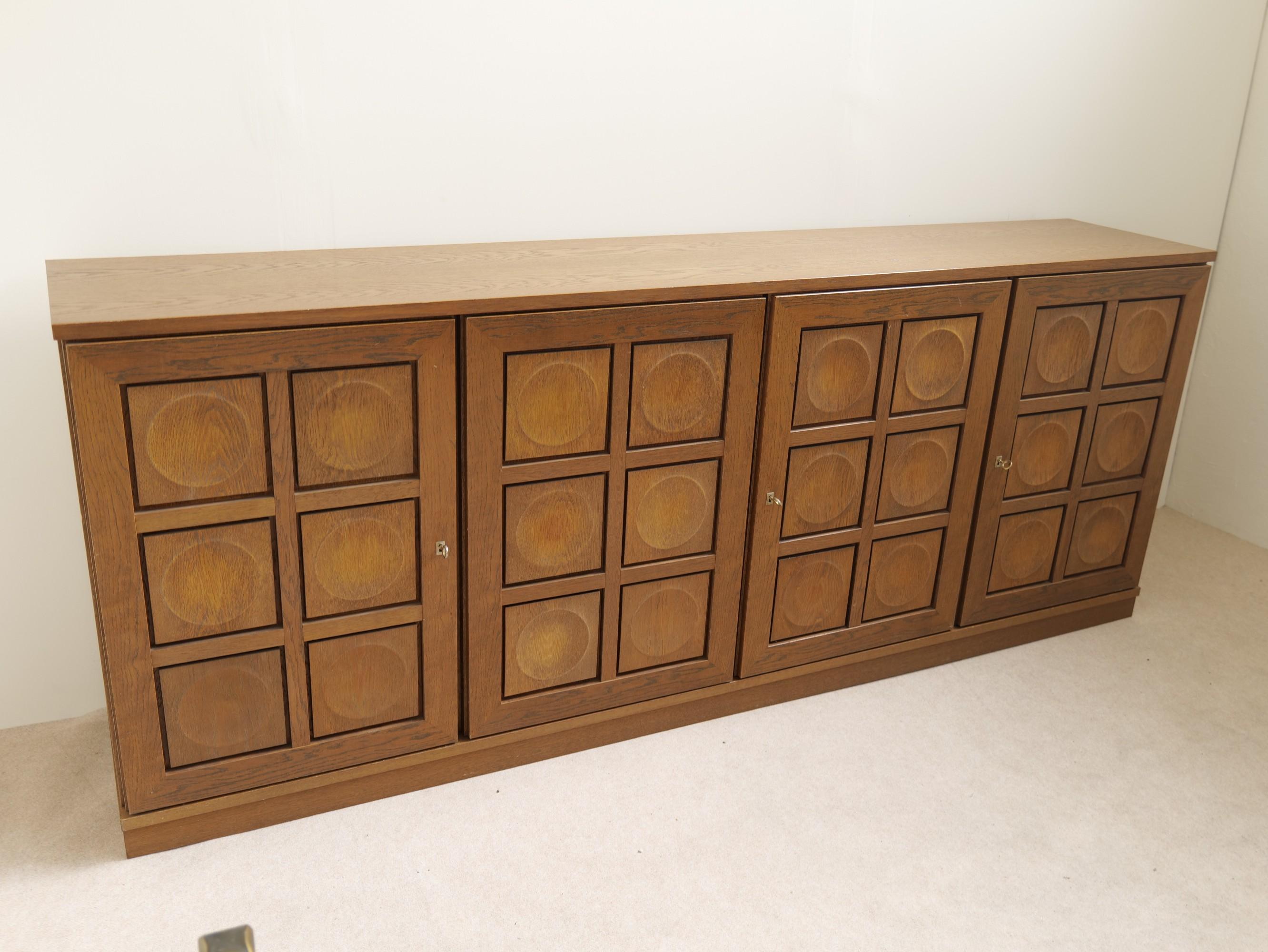graphical brutalist sideboard by Gerard Bartels - 1980s For Sale 4
