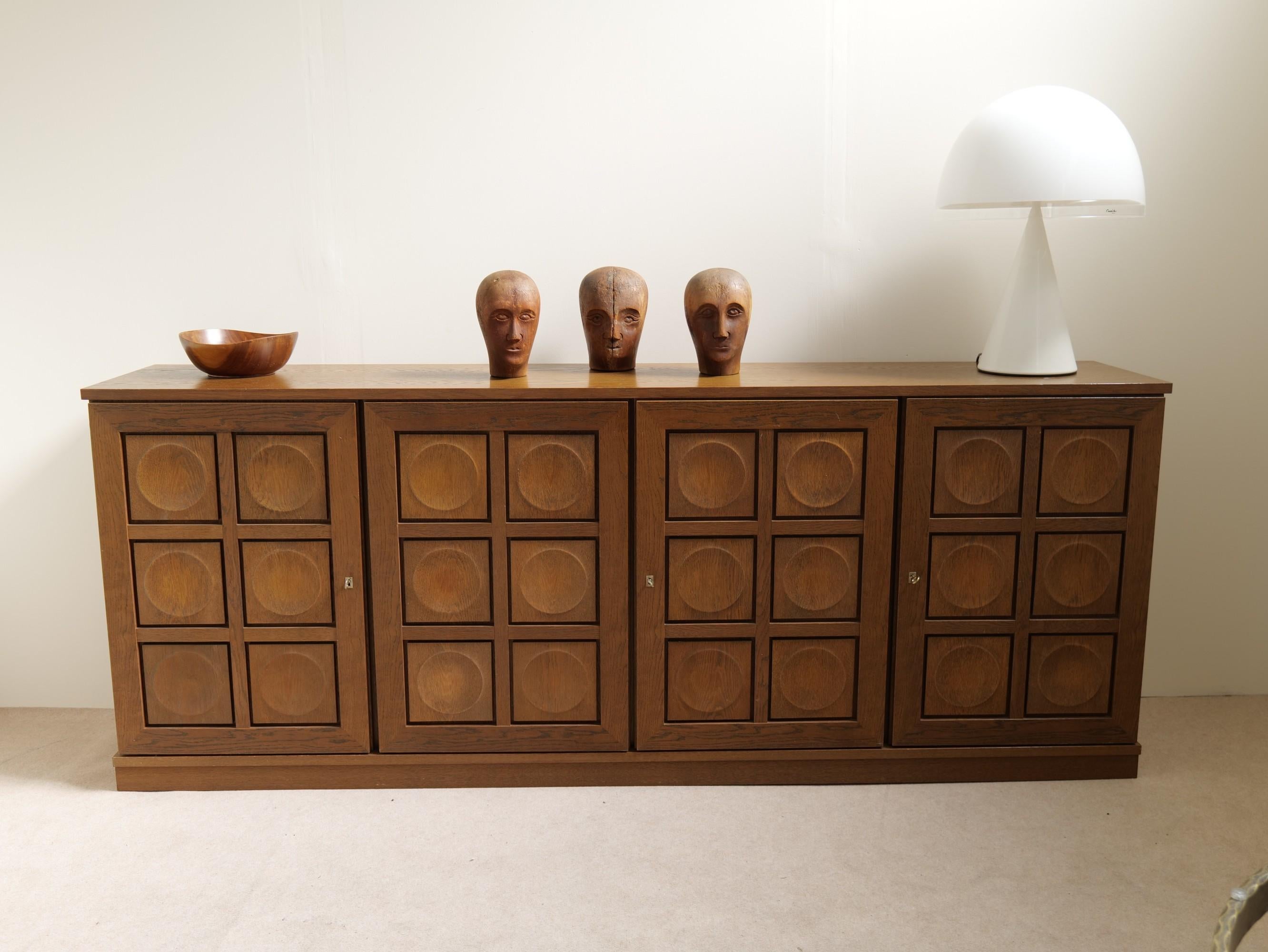 graphical brutalist sideboard by Gerard Bartels - 1980s For Sale 5